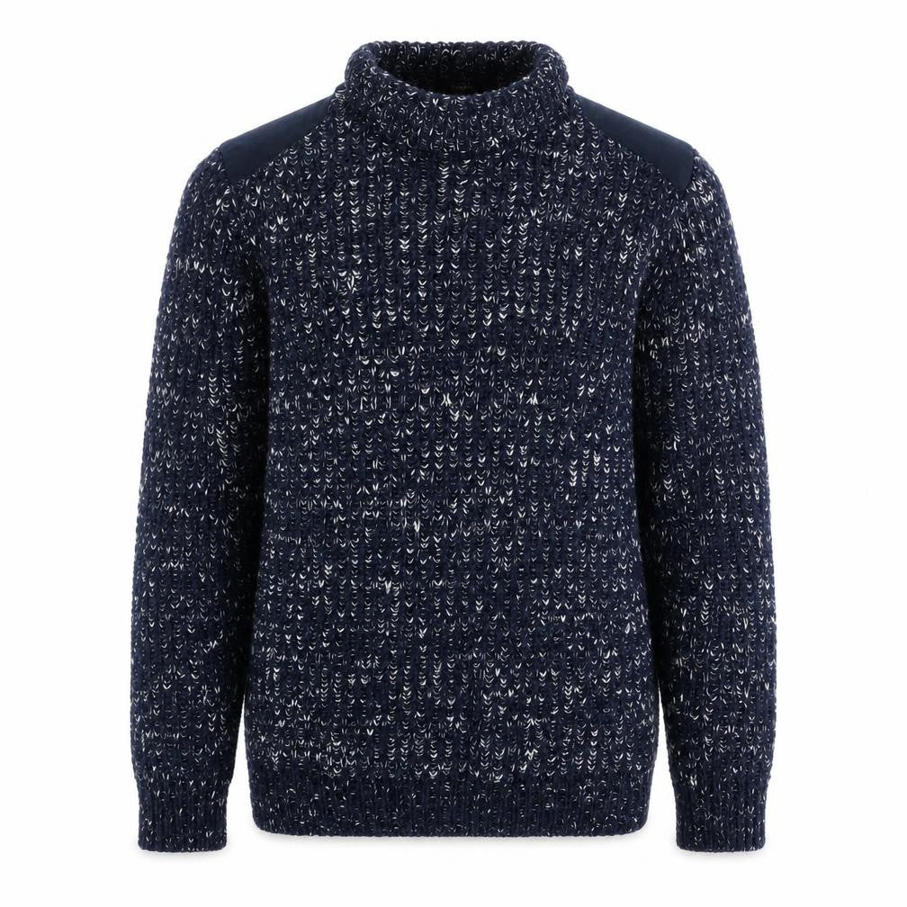 Easy Mens Blue Round Neck Acrylic Pullover Jumper Size S Long Sleeve