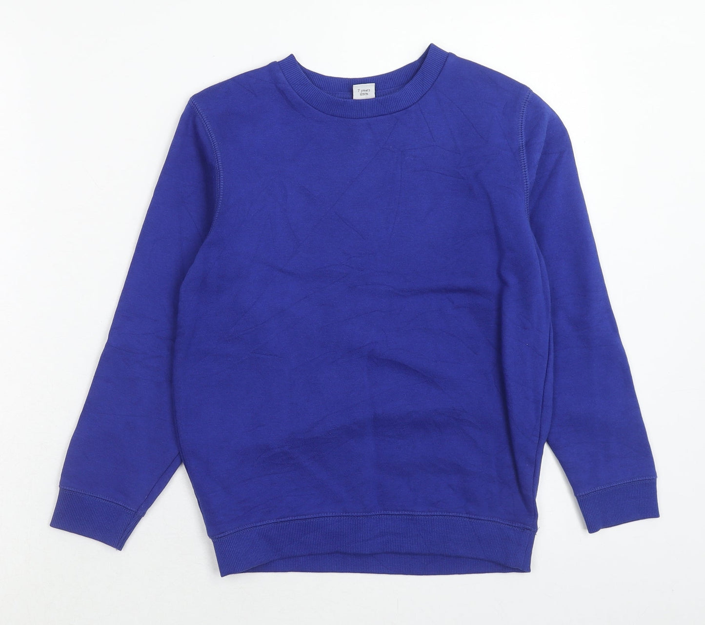 TU Boys Blue Cotton Pullover Sweatshirt Size 7 Years Pullover
