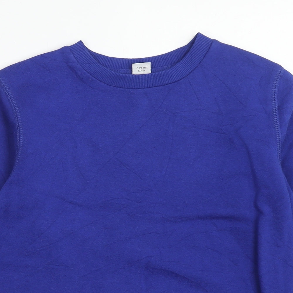TU Boys Blue Cotton Pullover Sweatshirt Size 7 Years Pullover