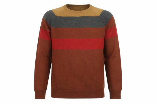 Cedarwood State Mens Multicoloured Round Neck Striped Acrylic Pullover Jumper Size XS Long Sleeve