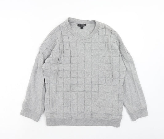 Topshop Womens Grey Cotton Pullover Sweatshirt Size 10 Pullover