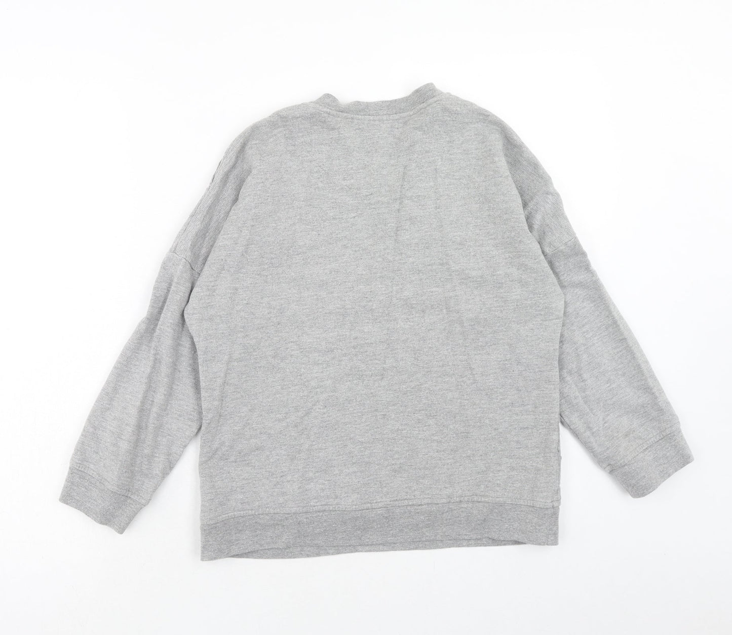 Topshop Womens Grey Cotton Pullover Sweatshirt Size 10 Pullover