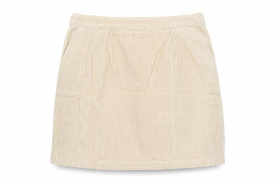New Look Womens Beige Cotton Mini Skirt Size 10 Zip