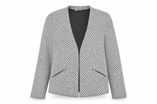 Papaya Womens White Polka Dot Jacket Blazer Size 14
