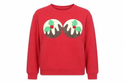 Atmosphere Womens Red Cotton Pullover Sweatshirt Size 6 Pullover - Christmas Pudding