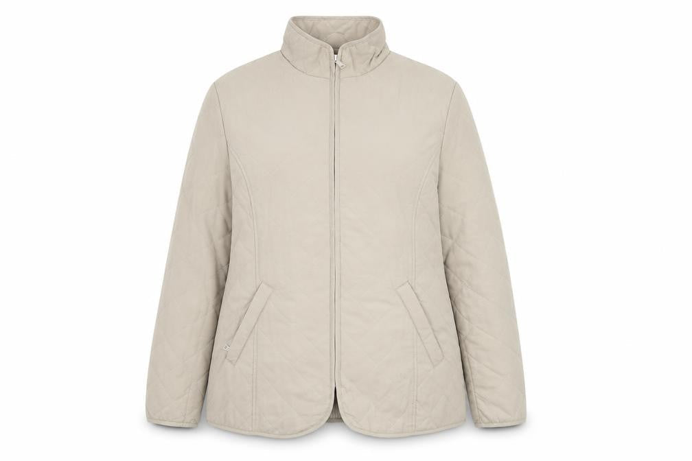 Deanes Womens Beige Jacket Coat Size 16 Zip