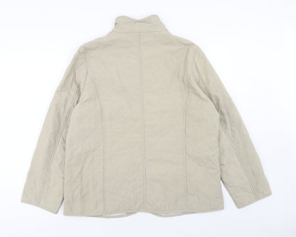 Deanes Womens Beige Jacket Coat Size 16 Zip