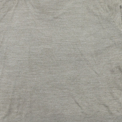 Marks & Spencer Mens Grey V-Neck Acrylic Pullover Jumper Size L Long Sleeve