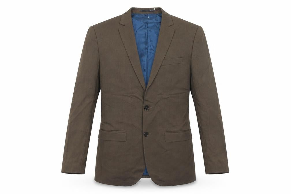 River Island Mens Brown Viscose Jacket Suit Jacket Size 40 Regular