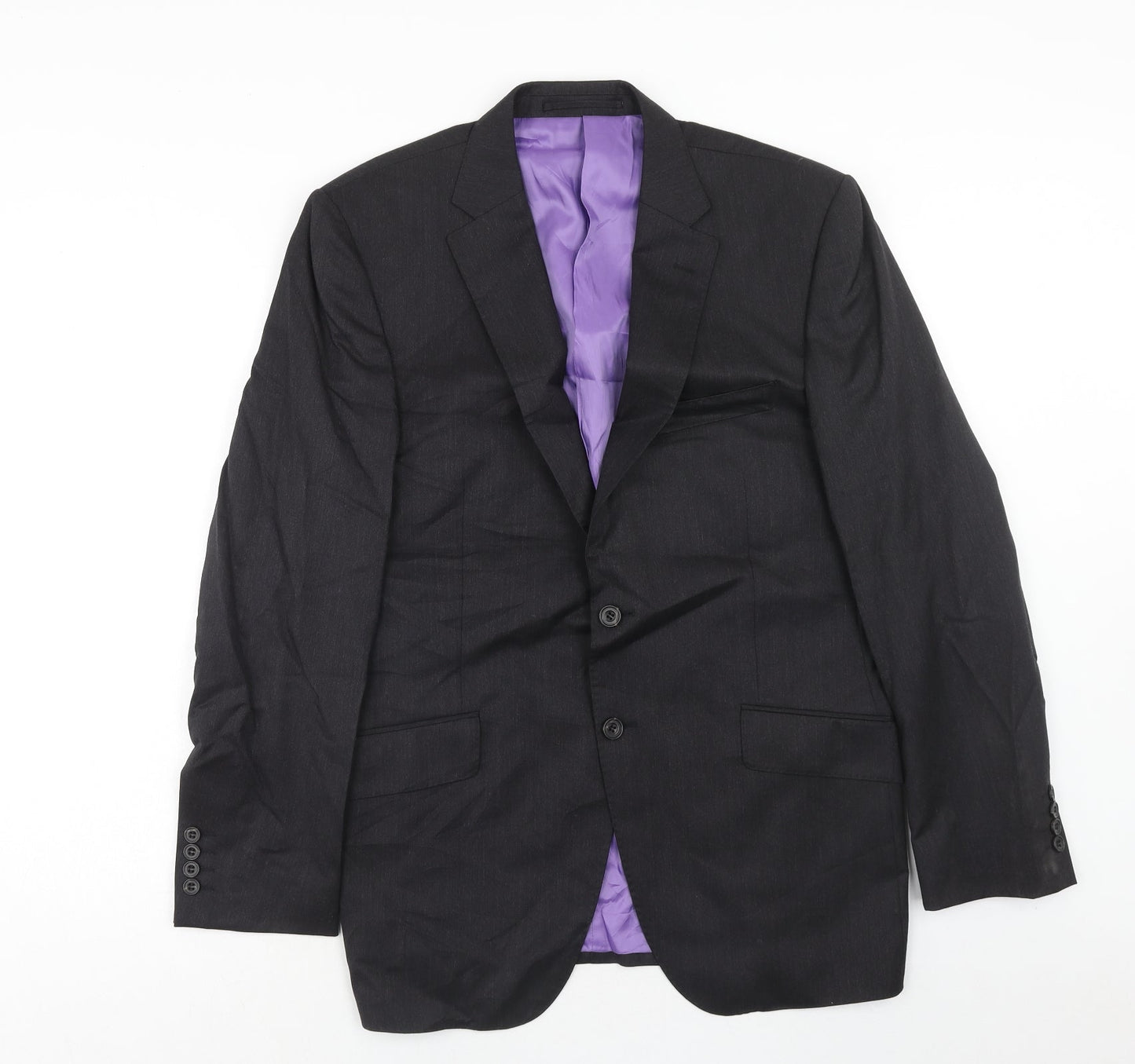 Marks and Spencer Mens Grey Wool Tuxedo Suit Jacket Size 40 Regular
