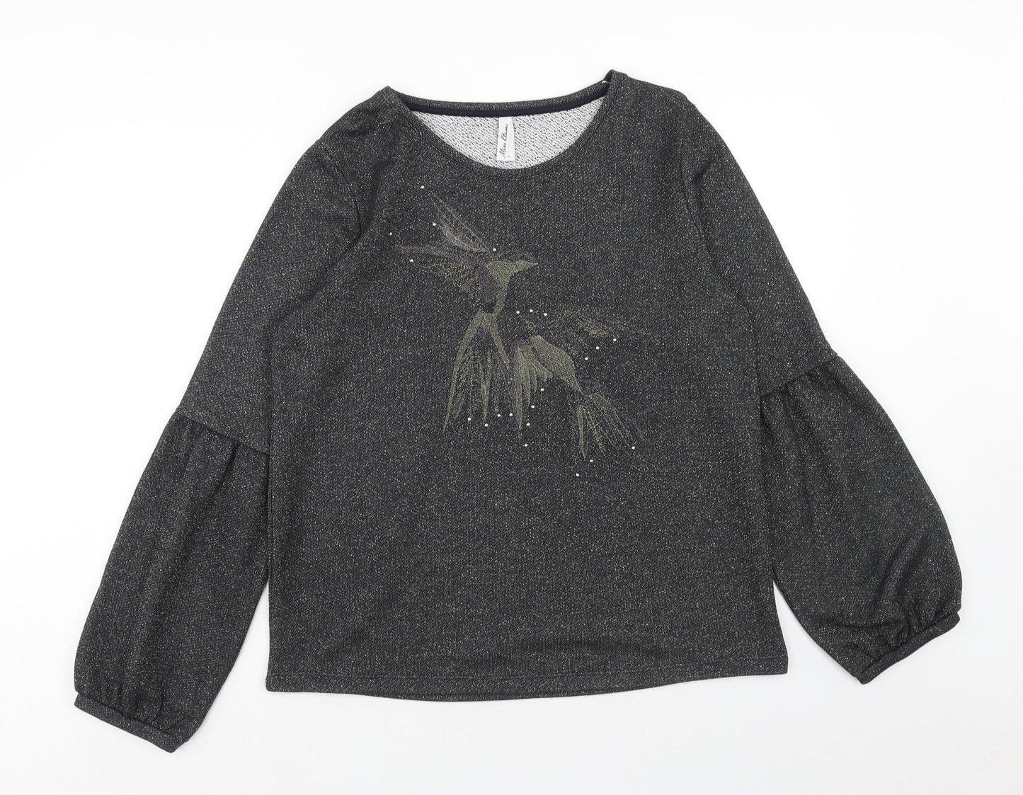 Miss Etam Womens Black Polyester Pullover Sweatshirt Size L Pullover - Birds