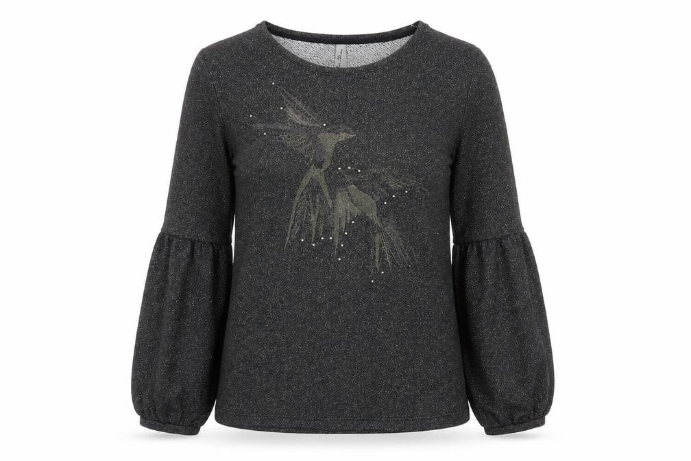 Miss Etam Womens Black Polyester Pullover Sweatshirt Size L Pullover - Birds