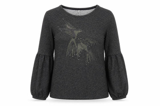 Miss Etam Womens Black Polyester Pullover Sweatshirt Size L Pullover - Birds