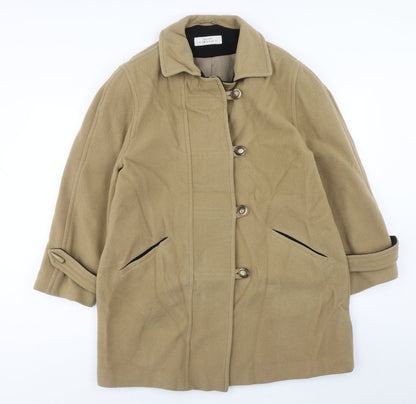 Classics Womens Brown Overcoat Coat Size 16 Button