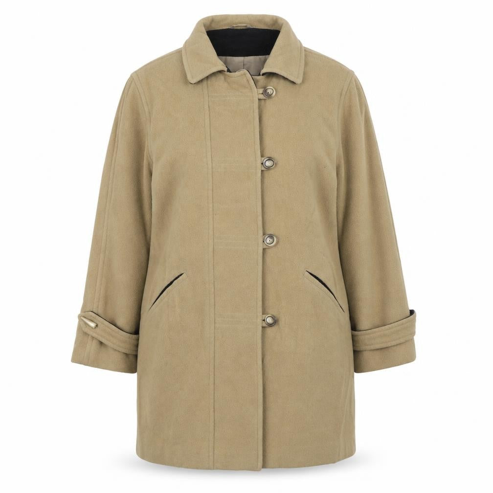 Classics Womens Brown Overcoat Coat Size 16 Button
