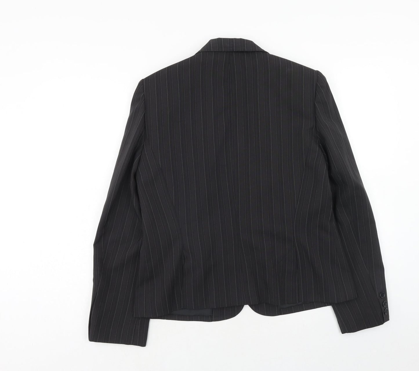 Evie Womens Grey Striped Jacket Blazer Size 16 Button