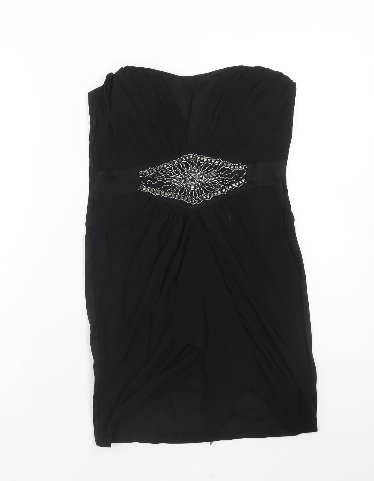 ASOS Womens Black Polyester Mini Size 10 Off the Shoulder Zip