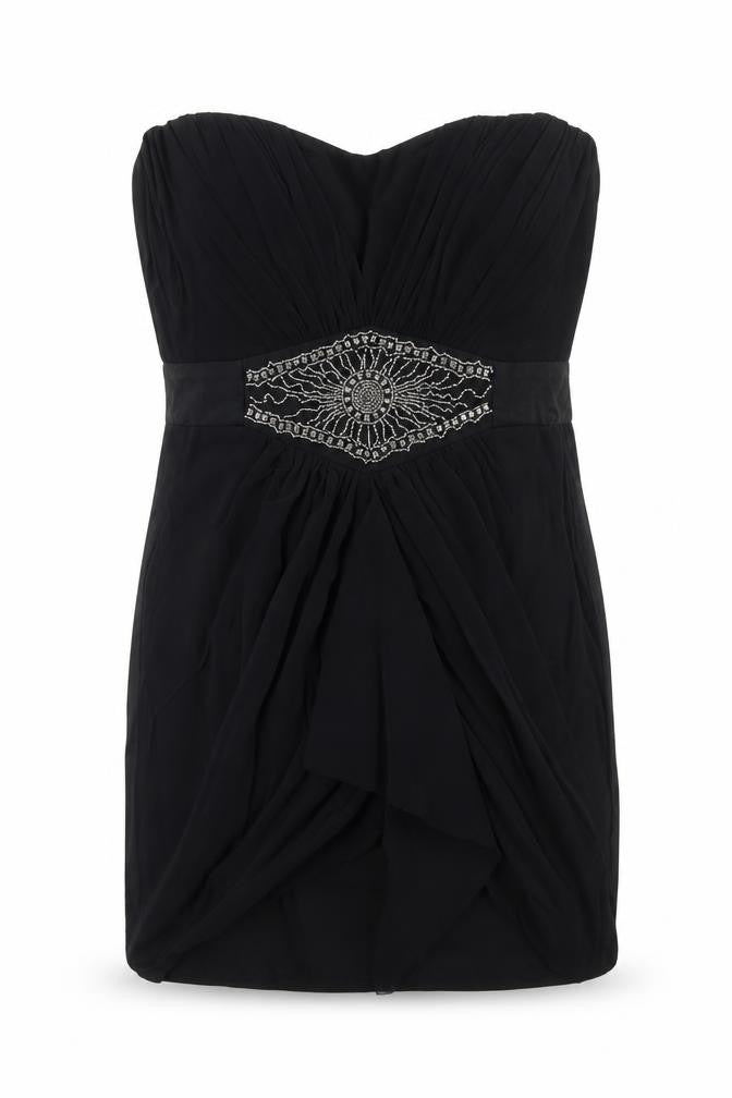ASOS Womens Black Polyester Mini Size 10 Off the Shoulder Zip
