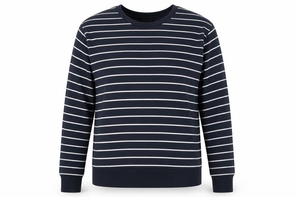 Primark Womens Blue Striped Cotton Pullover Sweatshirt Size 6 Pullover
