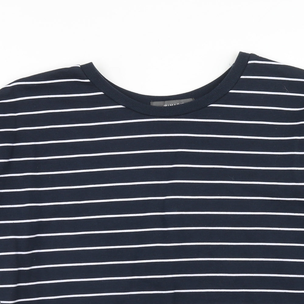 Primark Womens Blue Striped Cotton Pullover Sweatshirt Size 6 Pullover