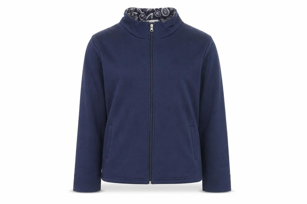 Ann De Lancay Womens Blue Polyester Full Zip Sweatshirt Size S Zip