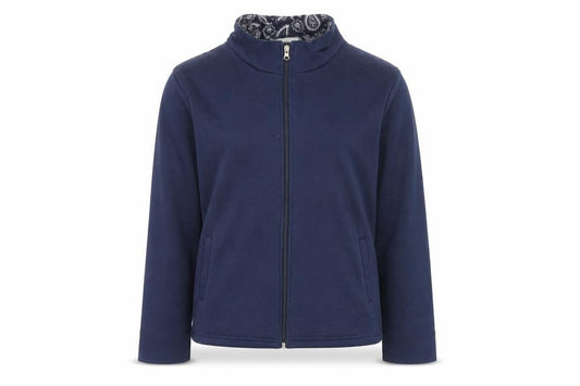 Ann De Lancay Womens Blue Polyester Full Zip Sweatshirt Size S Zip