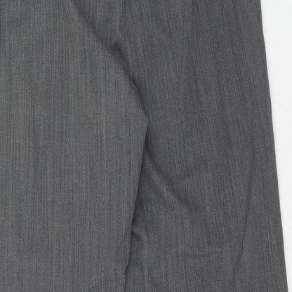 Country Casuals Womens Grey Geometric Polyester Trousers Size 16 Regular Zip