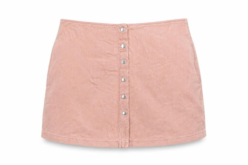 Select Womens Pink Cotton Mini Skirt Size 10 Button