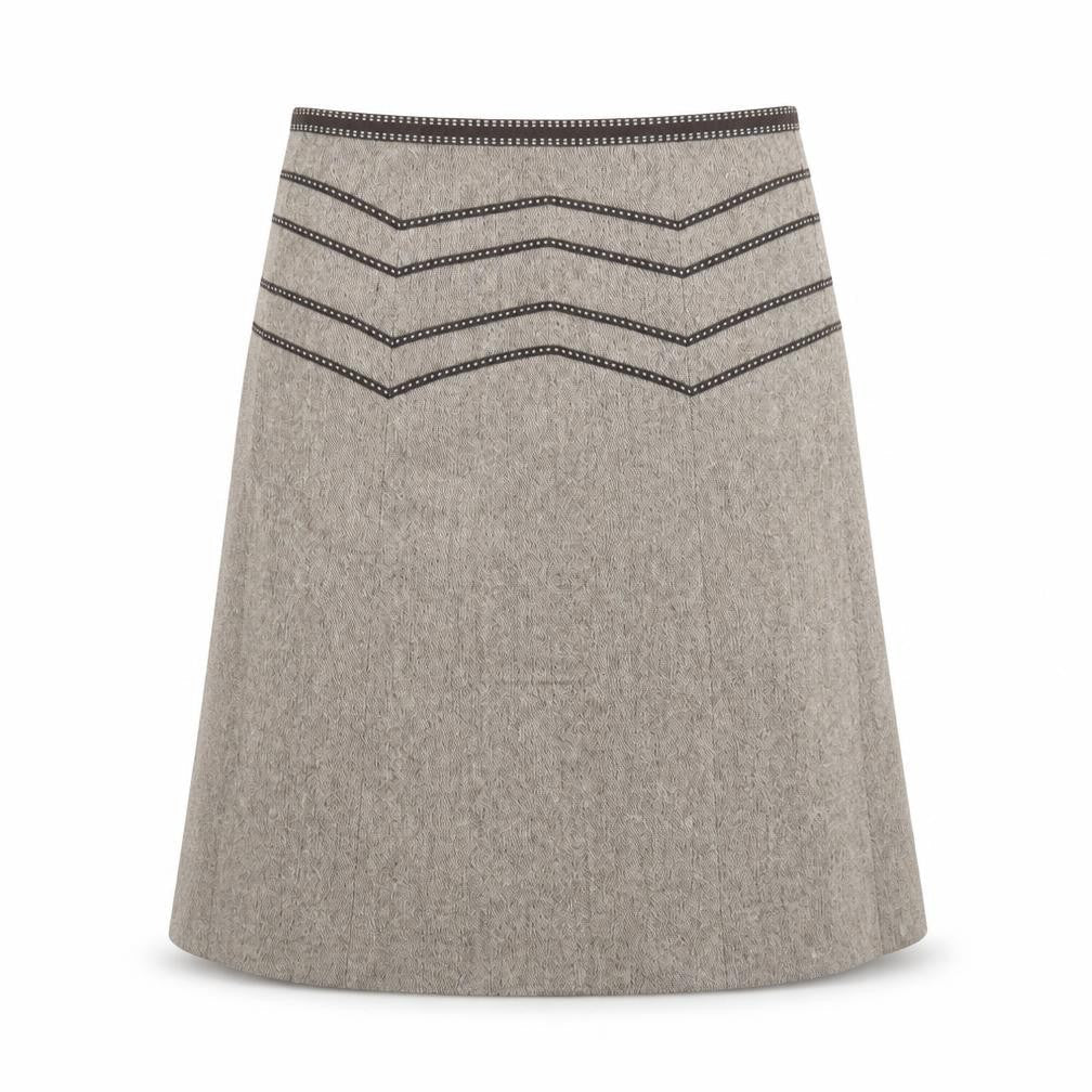 Oasis Womens Brown Viscose A-Line Skirt Size 8 Zip