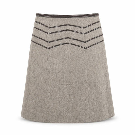 Oasis Womens Brown Viscose A-Line Skirt Size 8 Zip