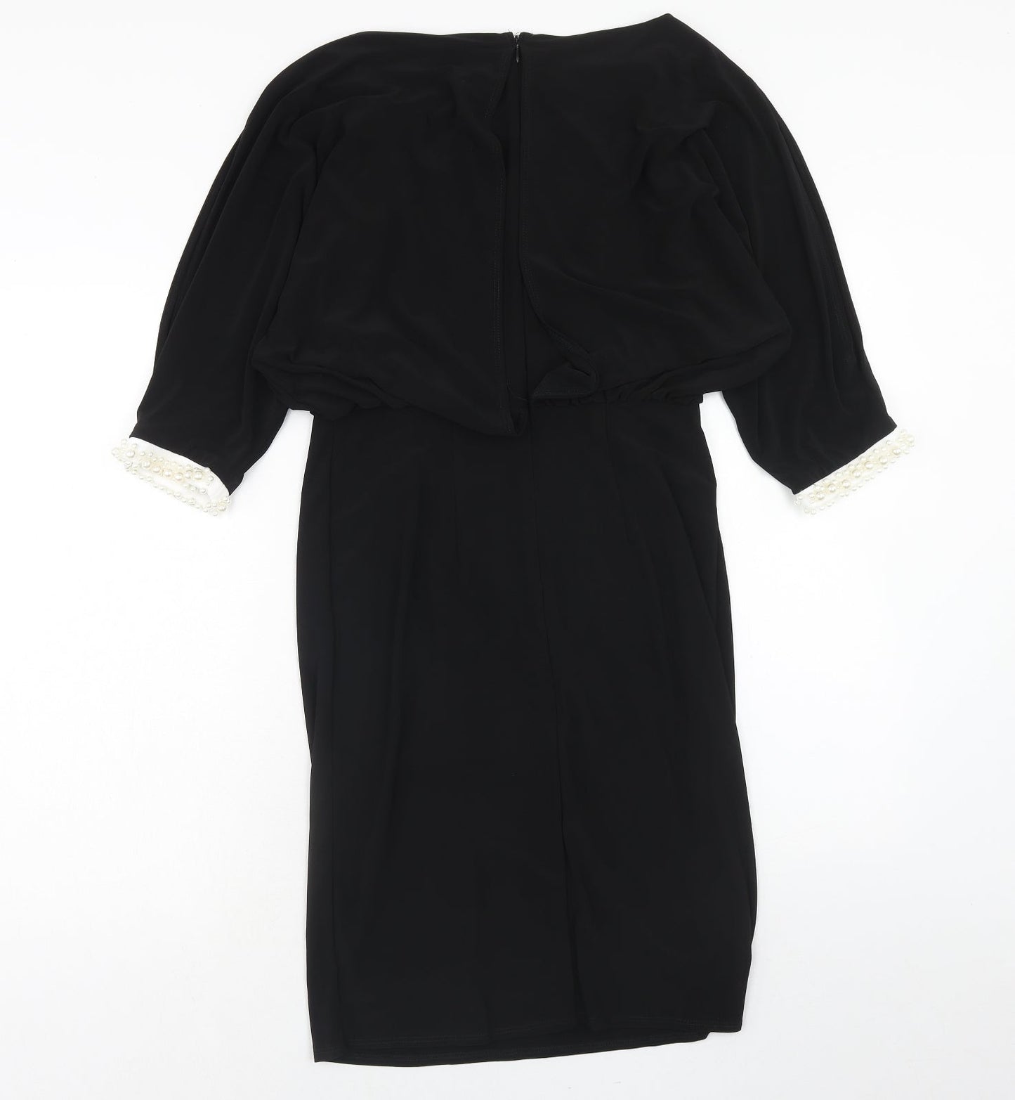 phillip montello Womens Black Polyester A-Line Size 8 Round Neck Zip