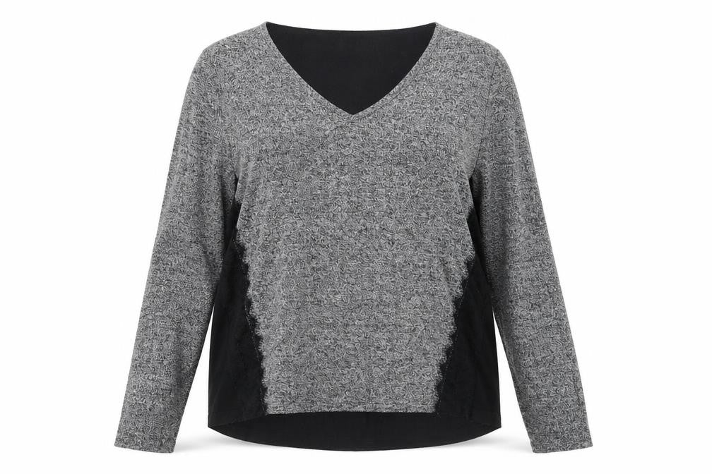 George Womens Grey V-Neck Nylon Pullover Jumper Size 16