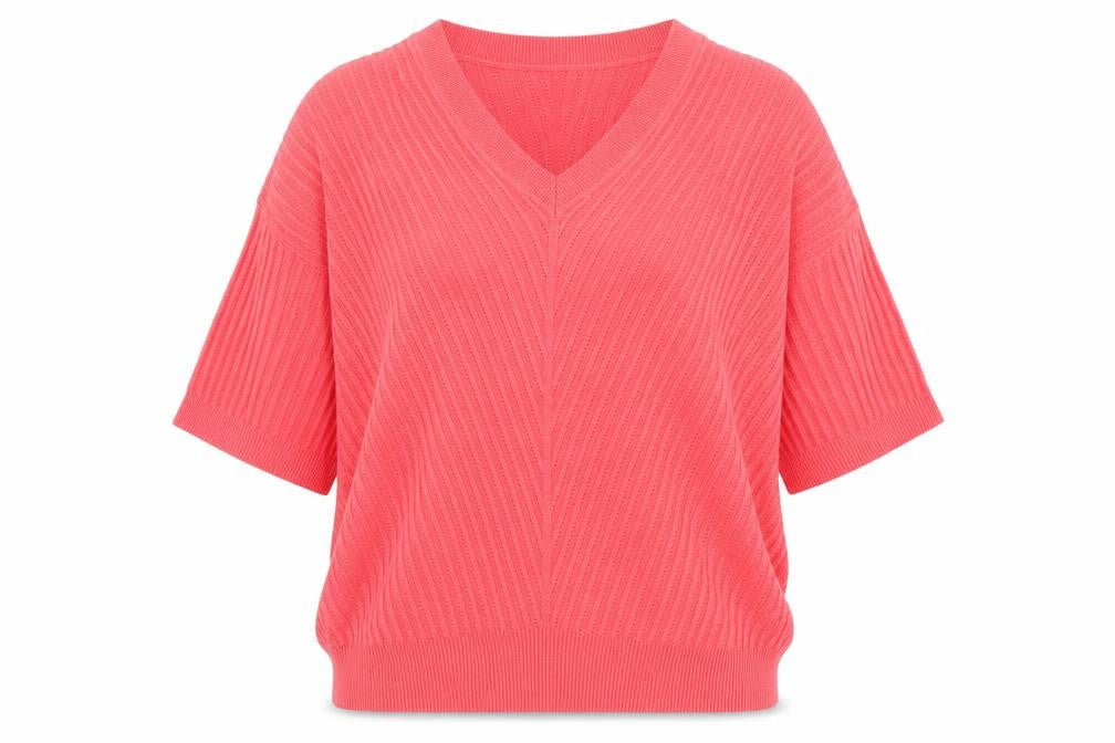Marks & Spencer Womens Pink V-Neck Viscose Pullover Jumper Size M