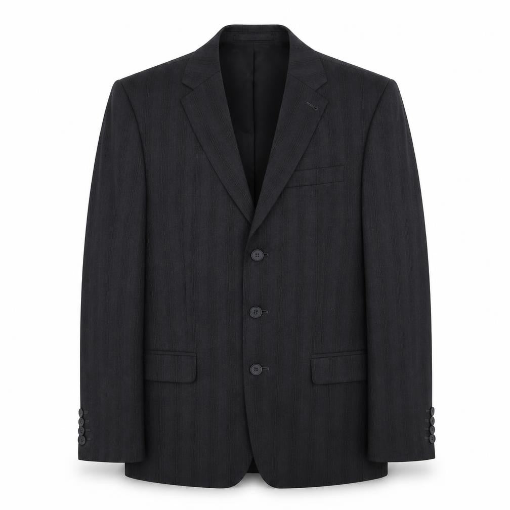 NEXT Mens Black Striped Wool Jacket Suit Jacket Size 38 Regular