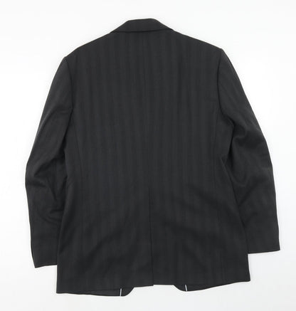 Next Mens Black Striped Wool Jacket Suit Jacket Size 38 Regular