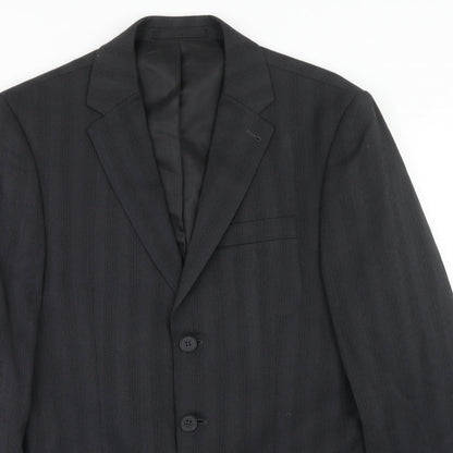 Next Mens Black Striped Wool Jacket Suit Jacket Size 38 Regular