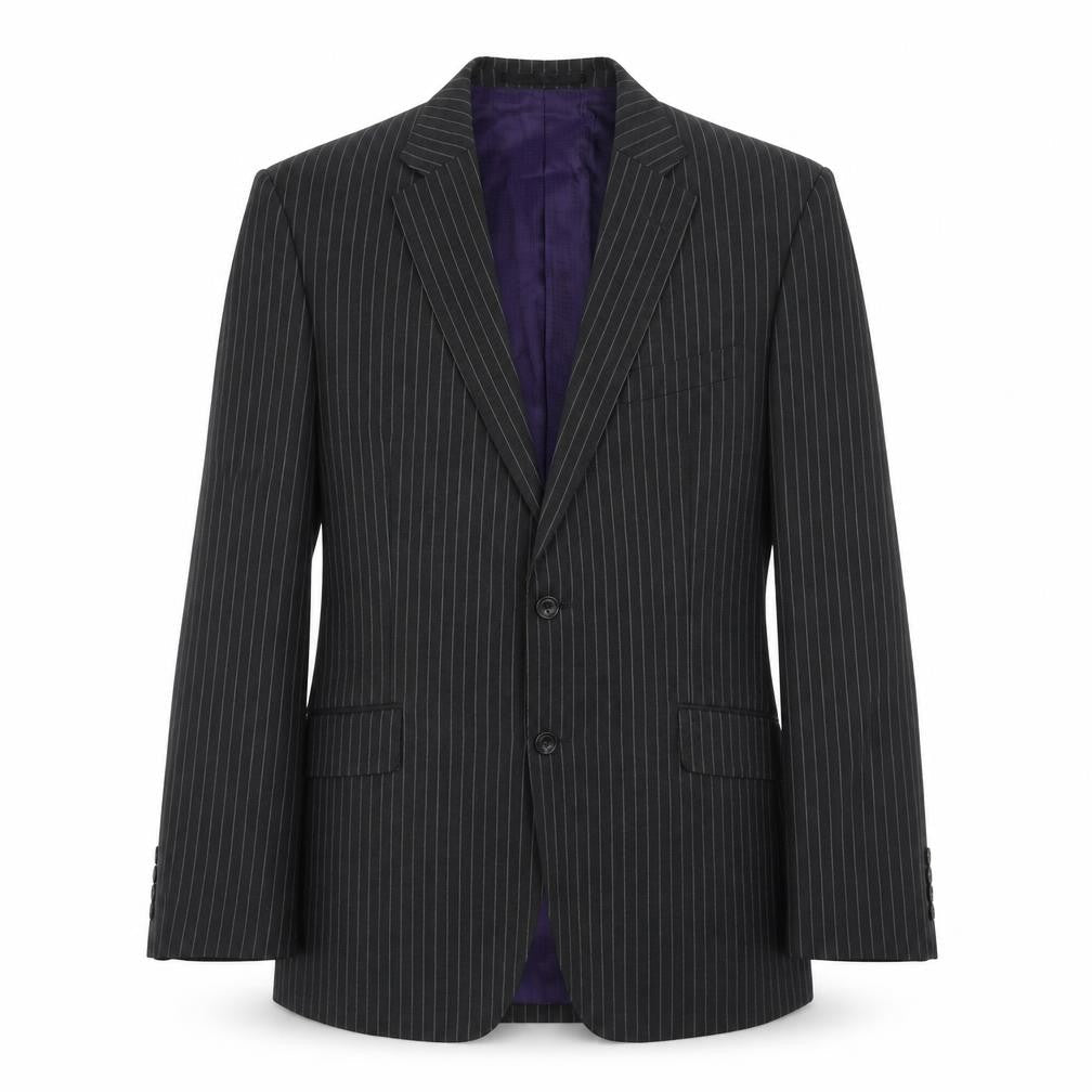 Impressions Mens Black Striped Wool Jacket Suit Jacket Size 40 Regular