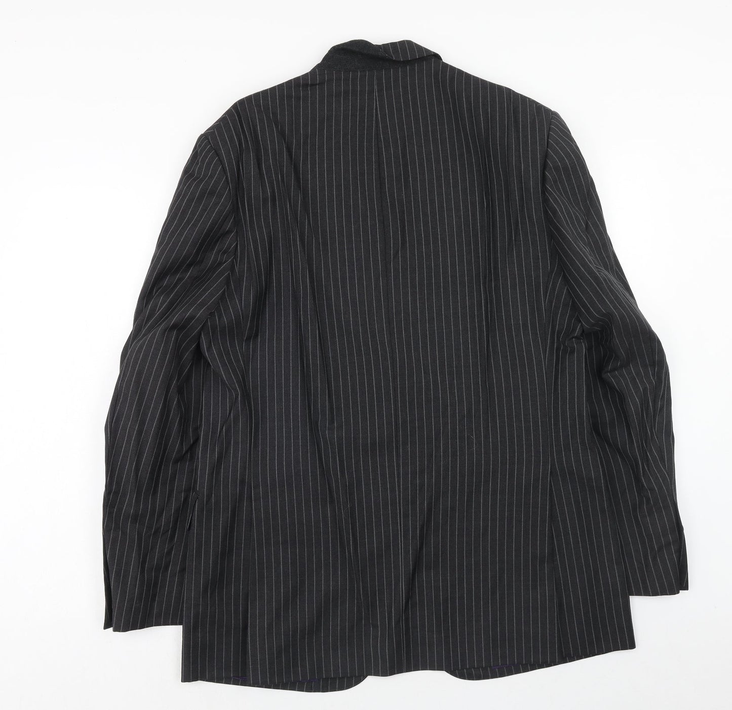 Impressions Mens Black Striped Wool Jacket Suit Jacket Size 40 Regular