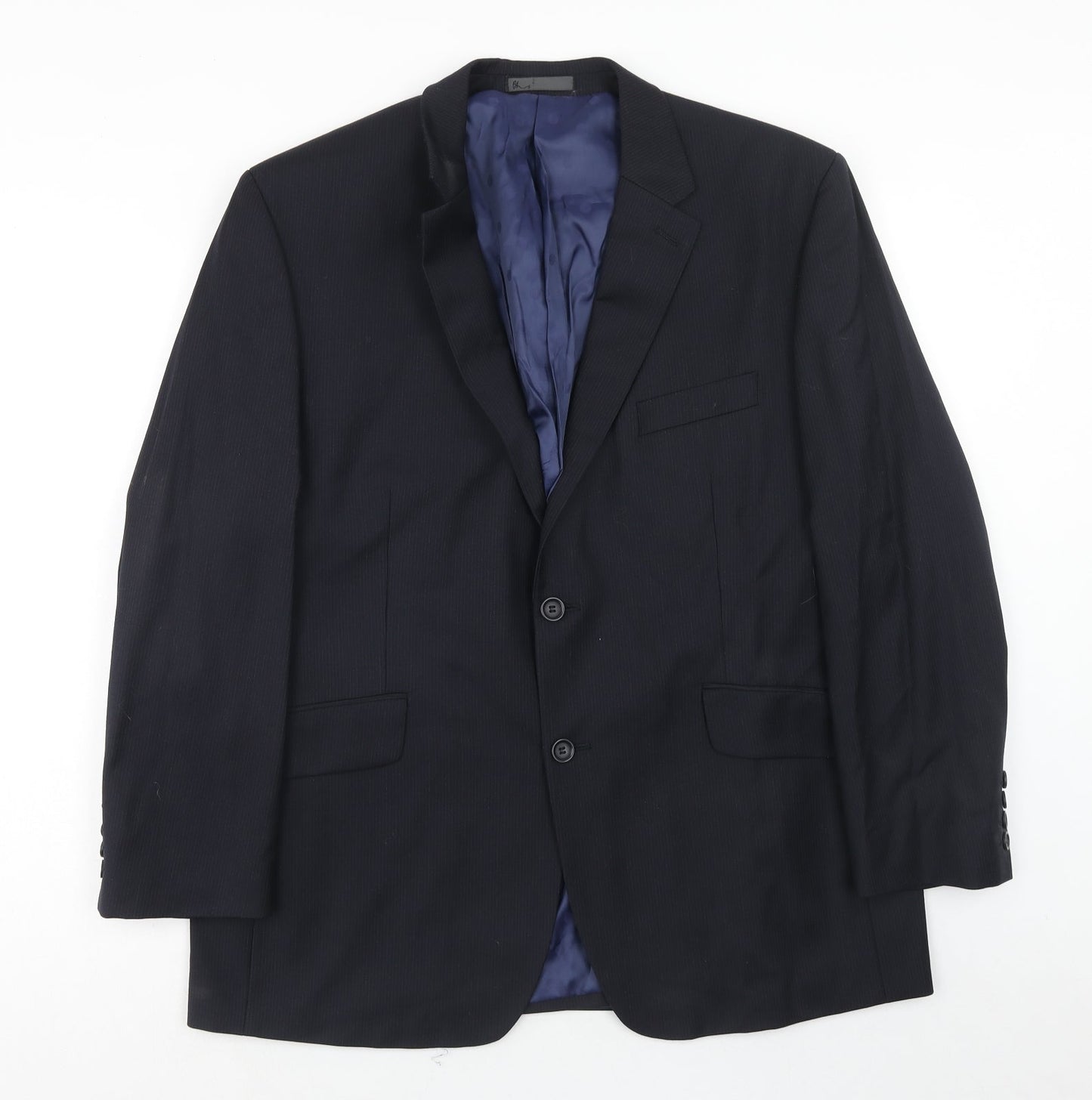 BHS Mens Blue Wool Jacket Suit Jacket Size 44 Regular
