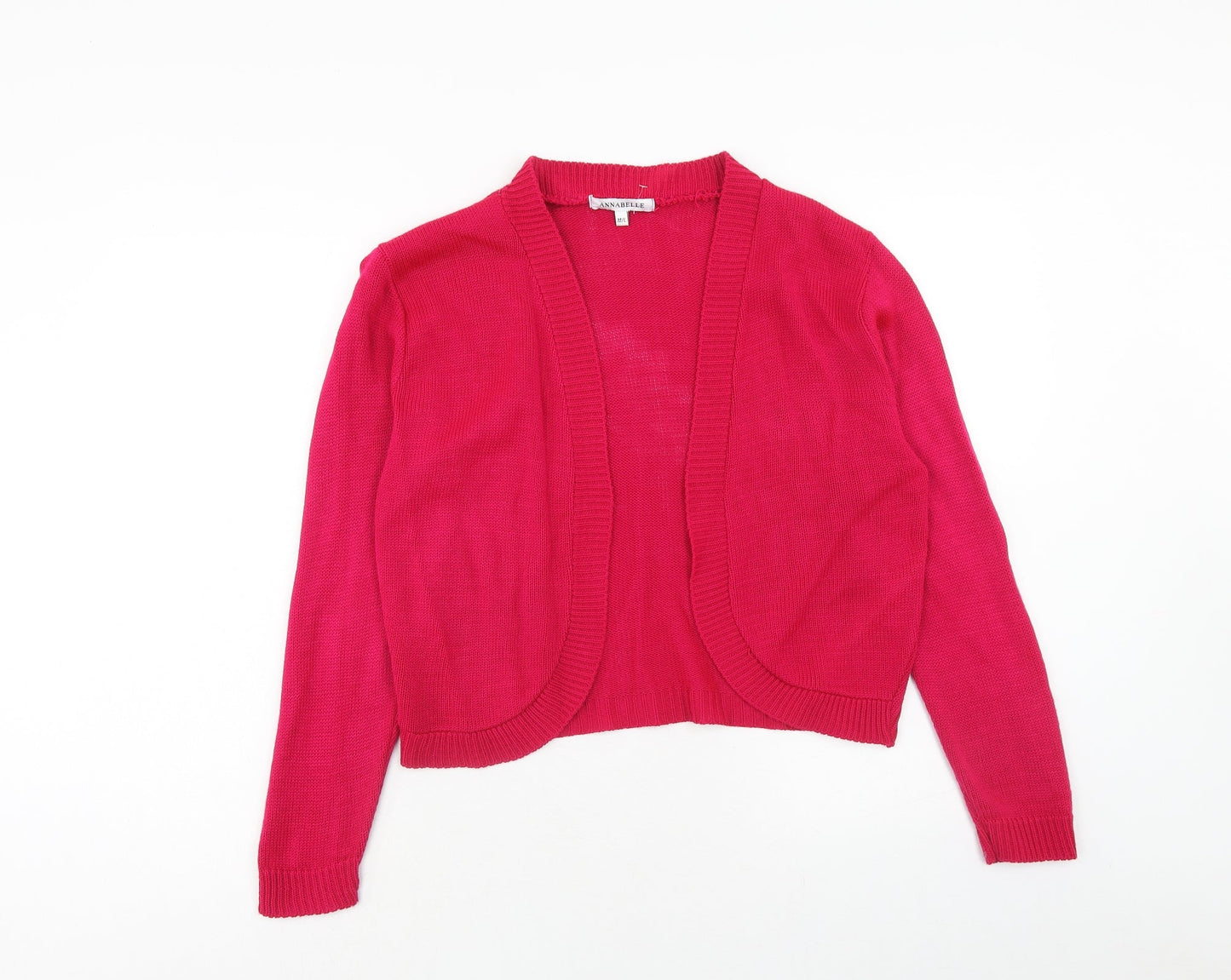 Annabelle Womens Pink V-Neck Acrylic Cardigan Jumper Size M - Size M-L