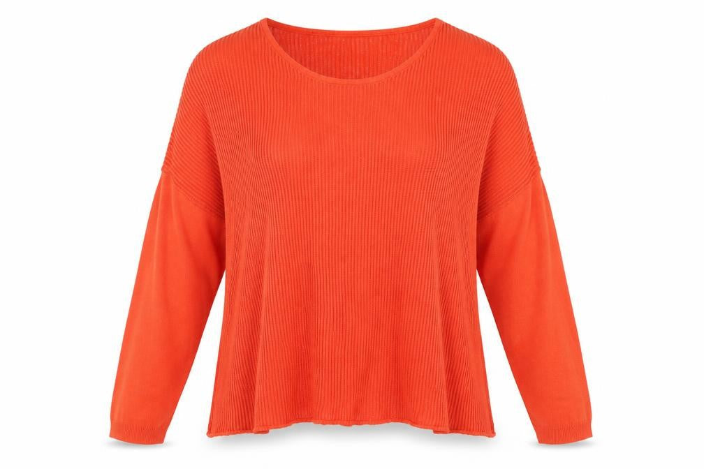 suivante Womens Orange Scoop Neck Viscose Pullover Jumper Size M