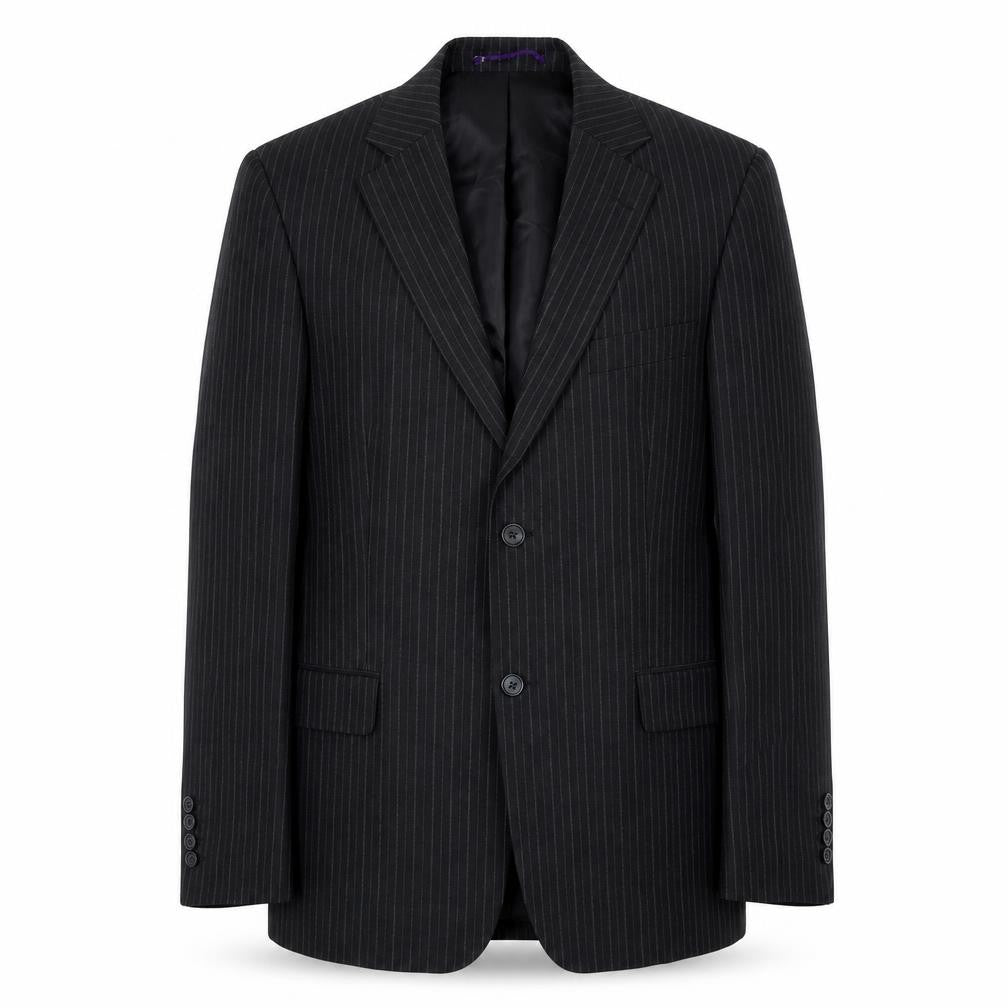 Taylor & Wright Mens Black Striped Wool Jacket Suit Jacket Size 38 Regular