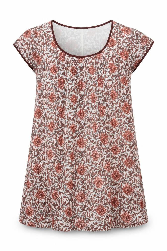 Caravan Womens Multicoloured Floral Cotton A-Line Size L Round Neck Pullover
