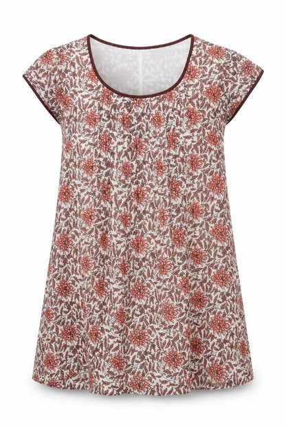 Caravan Womens Multicoloured Floral Cotton A-Line Size L Round Neck Pullover