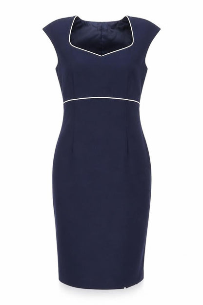 Minuet Womens Blue Polyester Sheath Size 8 Square Neck Zip - Slit