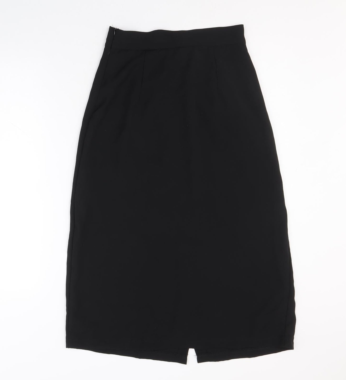 Preworn Womens Black Polyester A-Line Skirt Size L Zip