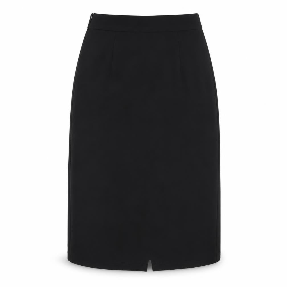 Preworn Womens Black Polyester A-Line Skirt Size L Zip