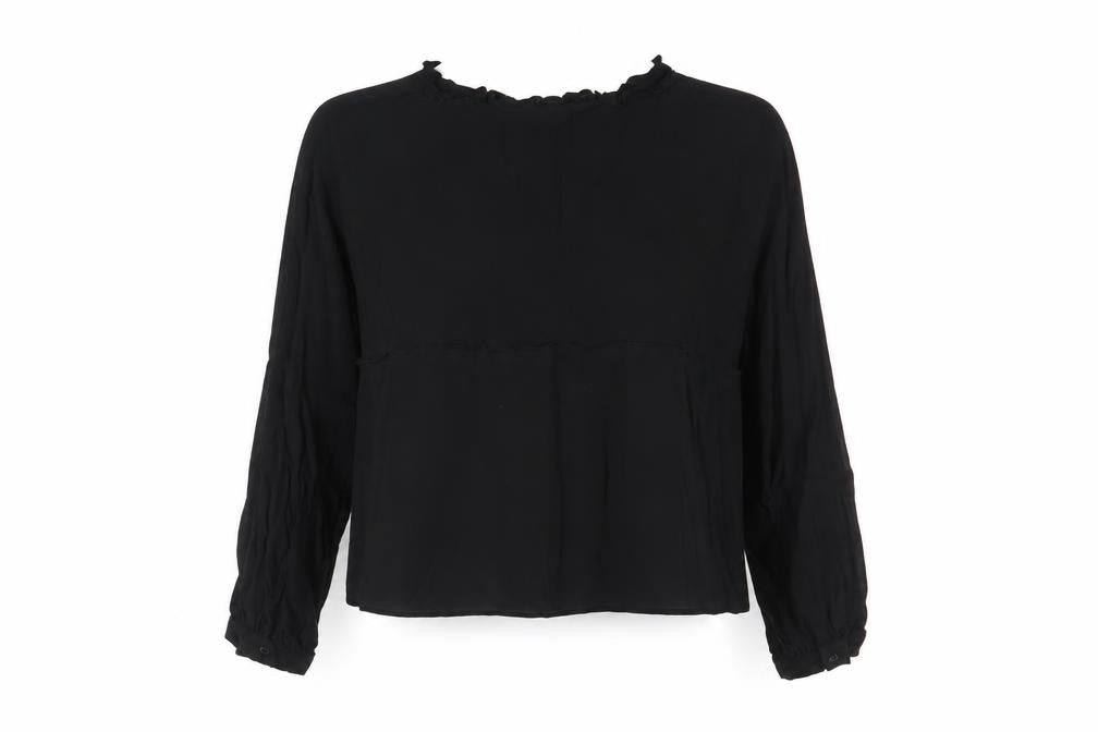 Topshop Womens Black Polyacrylate Fibre Basic Blouse Size 10 Round Neck
