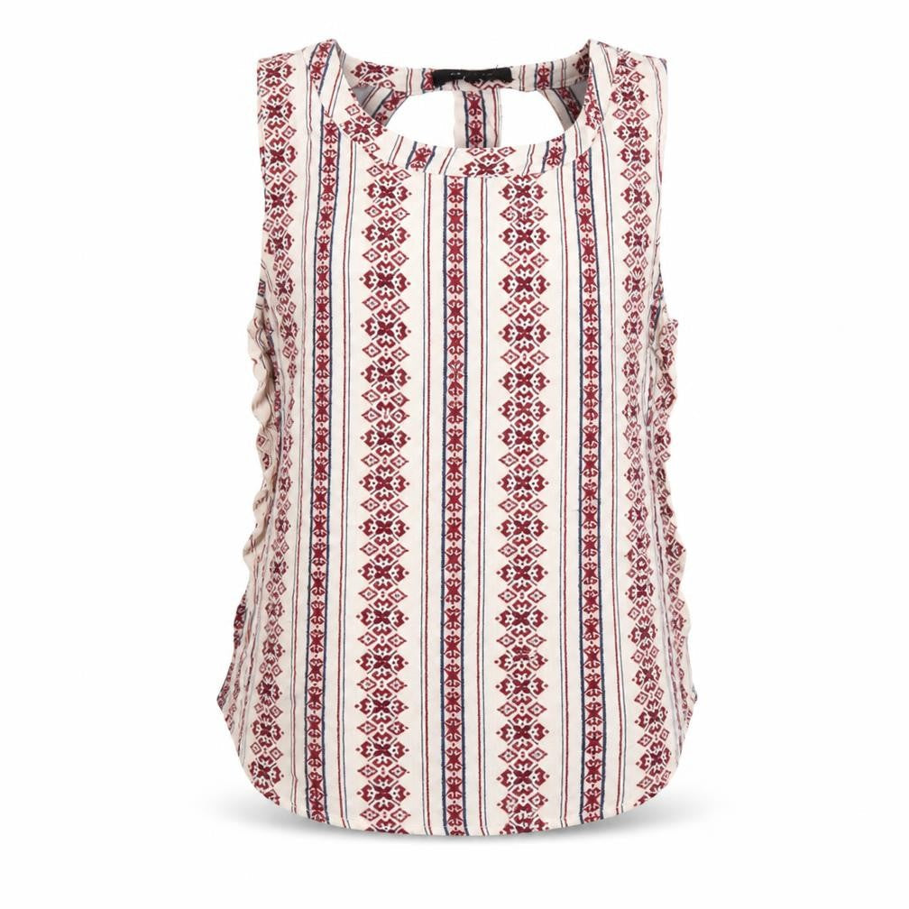 New Look Womens Multicoloured Geometric Viscose Basic Tank Size 6 Scoop Neck