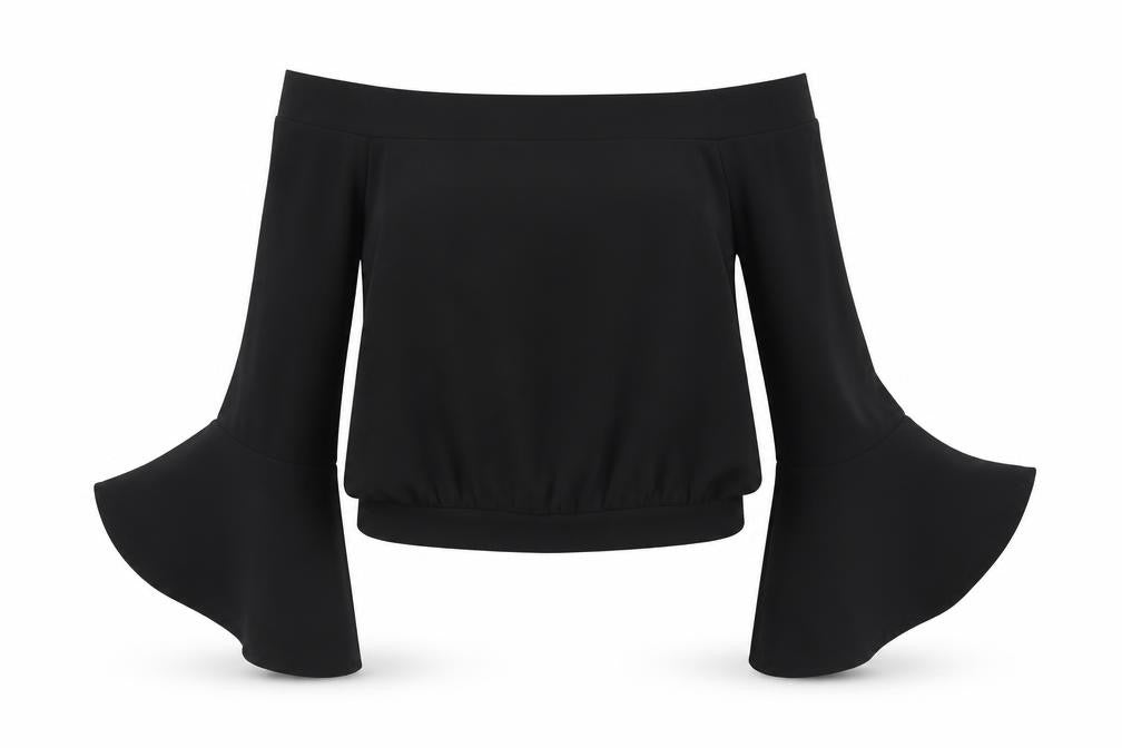 Bardot Womens Black Polyester Basic Blouse Size 12 Off the Shoulder